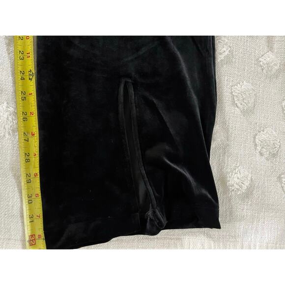 Spanx Black Velvet Split Hem Wide Leg Pant Pull On Women’s L Shaping Slimming - Picture 8 of 10